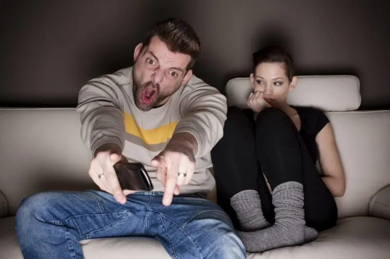 Couple Watching Football