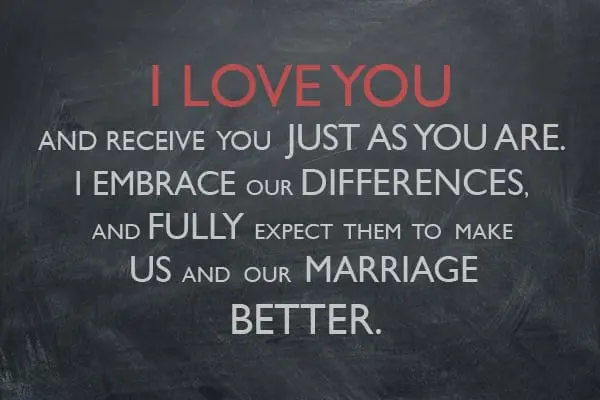 Receive Your Wife as She Is